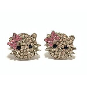 Hello Kitty Rhinestone Bling Stud Earring